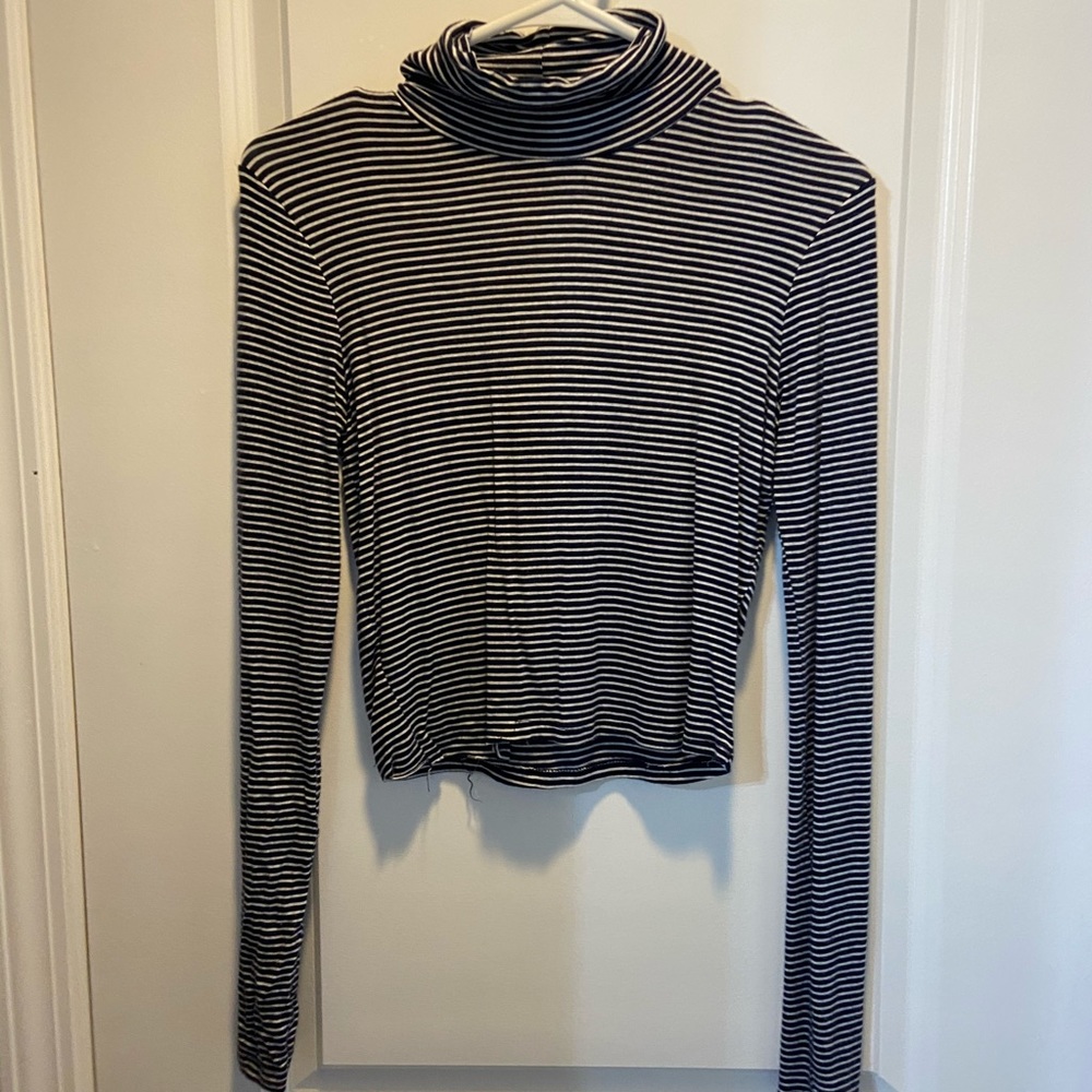 Striped turtleneck top